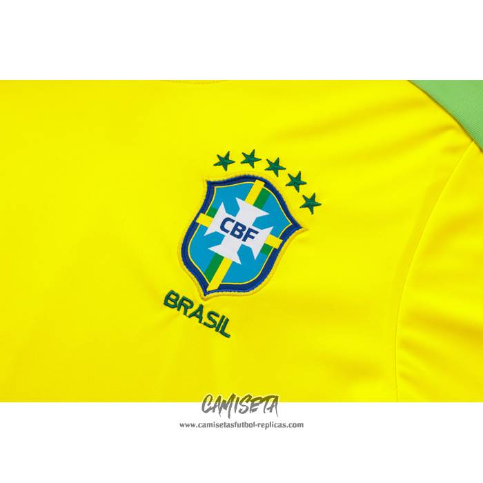 Chandal del Brasil 2024-2025 Manga Corta Amarillo - Pantalon Corto